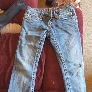 Rock Revival Women's Straight Leg Blue Jeans 25 28" Inseam
